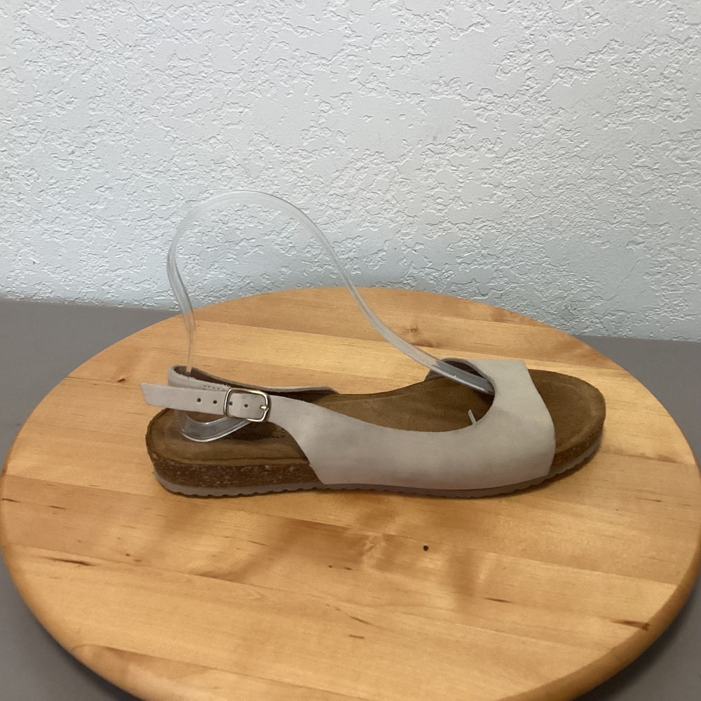 Moretti Slingback Sandals Womens 39‎ White Leather Cork Made in Italy 1009-A368